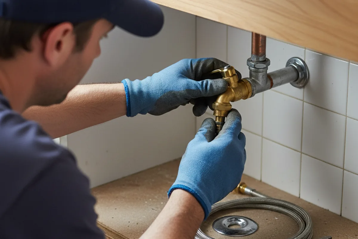 Shutoff valve and fitting work during Emergency Plumbing in Centerville